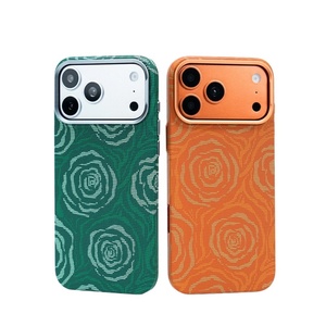 Funda Magnética para Teléfono con Textura de Fibra de Carbono y Diseño de Rosas, para iPhone 17 15 16 Pro Max, Ultra Delgada, Rígida, Resistente a Impactos - Product Image 3