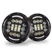 HYNBYZJ Auto - Accesorios para Automóviles, Faros Delanteros LED H4 de 7 Pulgadas con Ojos de Ángel para Jeep Lada Niva 4X4 Uaz Hunter, Accesorios Todoterreno