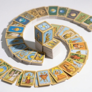 Cartes de tarot de méditation forestière personnalisées en papier avec dorure à chaud et bords dorés, cartes d'oracle estampées à chaud pour entreprises - Product Image 1