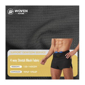 Shaoxing-Tela de microfibra tejida para pantalones cortos, tejido de malla elástica de 4 vías, poliéster, Spandex, 100D - Product Image 1