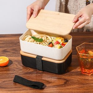 Tapa ecológica de madera de bambú PP <span class=keywords><strong>monocapa</strong></span> japonesa Bento caja doméstica para microondas - Product Image 3