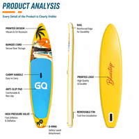 Planche de paddle gonflable OEM personnalisée 335x81x15cm, technologie Drop Stitch, vente en gros, plusieurs couleurs