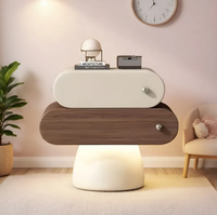 Nouvelle table de chevet en bois massif, style minimaliste pour chambre à coucher, armoire à tiroirs pour la maison, design rotatif