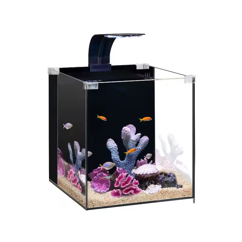 中型ガラス水槽 LEDライト付き YEE卸売ワンピース超白色ガラス水槽水族館水槽LEDライト付き