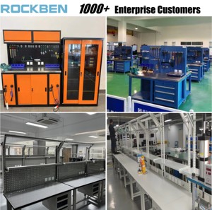 ROCKBEN Horizontal 3 <strong>Drawers</strong> Lockable Heavy-duty Workbench Adjustable Feet Steel Frame Workbench For Workshop - Product Image 5