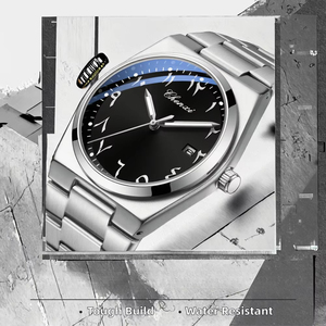 Reloj de Pulsera de Cuarzo Impermeable para Hombre de Alta Calidad con Números Arábigos, Calendario y Correa de Acero Inoxidable, Estilo Casual y de Negocios - Product Image 5