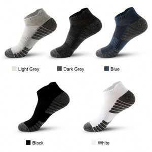 Chaussettes de sport personnalisées en gros pour hommes, chaussettes de fitness d'extérieur respirantes en coton à coupe basse - Product Image 1