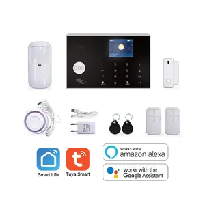 Tuya smart life 4g home security alarm system with wireless pir motion sensor and ip camera security system