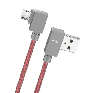 Uzunluk özelleştirilmiş usb kablosu renkli 90 derece balıkçılık Net örgülü usb v8 şarj aleti kablosu cep telefonu için