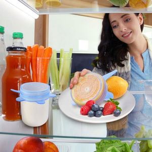 Tapas Elásticas de Silicona Transparentes, Lavables y Reutilizables para Recipientes de Alimentos de Varios Tamaños, Accesorios de Cocina - Product Image 5