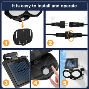 Highly Cost Effective LED Solar Wall Light Motion <strong>Sensor</strong> Outdoor Waterproof Bright for Garden/<strong>Fence</strong>/Parking Lot <strong>Security</strong> - Product Image 6