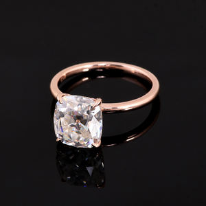 Anillo de oro rosa personalizado para mujer, joya de boda de moissanita, Diamante solitario DEF-VVS - Product Image 6