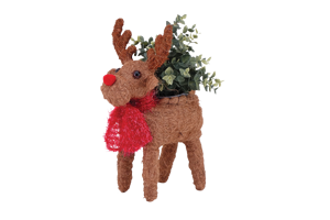 Vente en gros <span class=keywords><strong>de</strong></span> pots <span class=keywords><strong>de</strong></span> fleurs en rotin sculptés à la main, style américain, en forme <span class=keywords><strong>de</strong></span> renne debout avec écharpe, pour <span class=keywords><strong>Noël</strong></span>, intérieur, extérieur, jardin - Product Image 1