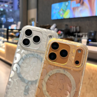 Coque de téléphone antichoc intégrale IMD à paillettes, haute protection, motif animalier, pour iPhone 13 14 15 16 17 Pro Max 17 Air
