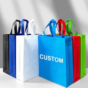 Promotion Gift Custom Logo <b>Printed</b> Fabric Bags for Reusable Handle Shopping Non Woven Carry Bag - Product Image 4
