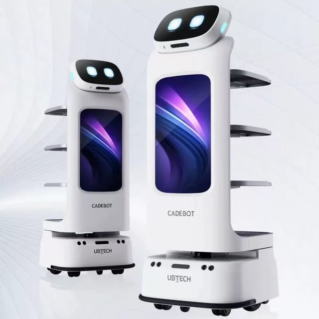 Delivery Robots  Food Delivery Robot with Advertising Screen 40kg Payload for Hotels Restaurants Hot Pot Shops Unmanned Delivery