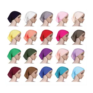 2022 Hijab Cap Muslim Cotton Under Scarf Hijab Cap Inner Caps Accept Color LOGO Designer Hijab Supplier