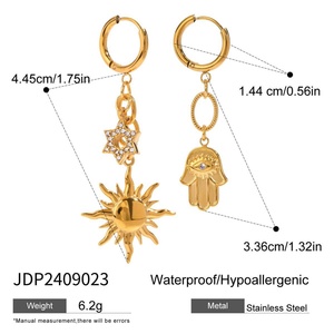 Luxury High-End Stainless Steel Earrings Ocean <b>Titanium</b> Steel <b>Studs</b> Trendy Vintage Cross-Border Pendant Jewelry Anniversaries - Product Image 2