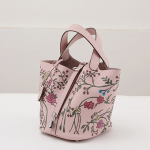 <span class=keywords><strong>Sac</strong></span> à main en cuir de vachette première couche peint, <span class=keywords><strong>sac</strong></span> pour femme, design de marque, <span class=keywords><strong>sac</strong></span> en cuir véritable, <span class=keywords><strong>sac</strong></span> seau en cuir véritable - Product Image 6