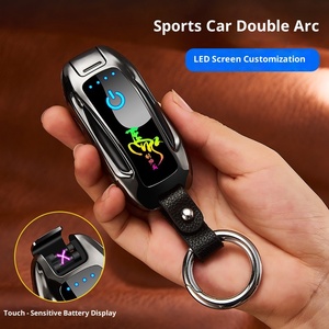 Encendedor de Plasma de Doble Arco con Forma de <span class=keywords><strong>Coche</strong></span>, Sensor Táctil, Pantalla LED de Encendido, Recargable, Resistente al Viento, para Cigarrillos - Product Image 4