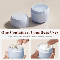 Trimcoo Nouveaux contenants de voyage pour articles de toilette [Ultra étanches] Approuvés par la TSA, pots à coque rigide en PLA avec 5 étiquettes magnétiques - Bleu