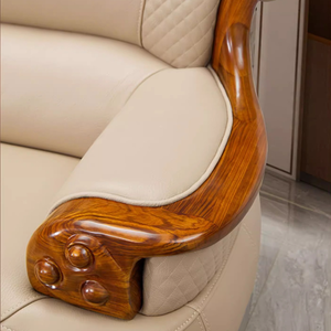 European-Style Luxury Living Room Furniture Set High-End Retro Sectional <b>Sofa</b> PU Leather L-Shape Solid Wood <b>Legs</b> <b>for</b> Apartments - Product Image 6