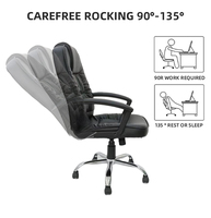 Nouvelle conception, chaise de bureau exécutive ergonomique pivotante inclinable de luxe moderne, extensible, en cuir synthétique, avec structure en acier certifiée