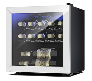 14 Bottle Wine <b>Cooler</b> Single-Zone Bodega Cava Cellar Small Fridge <b>Mini</b> Bar Chiller Cabinet Compressor Refrigerator Wine Canvas - Product Image 1