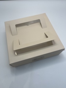 Popolare cartone bianco grande torta scatola di stampa logo personalizzato <span class=keywords><strong>per</strong></span> la torta di imballaggio con maniglia finestra di plastica - Product Image 5