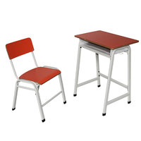 Pupitre et Chaise d'École Classiques en Métal pour Élève Individuel de Collège
