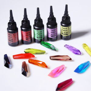 Resina Epoxi UV Tintada de Alta Transparencia TIMESRUI, Color Rubí, Zafiro, Amatista, Botella de 10 ml, Resina UV de Color Cristalino - Product Image 3