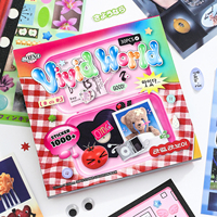 Autocollants carrés adhésifs amovibles à motifs de dessins animés, papier couché mat pour scrapbooking et projets DIY