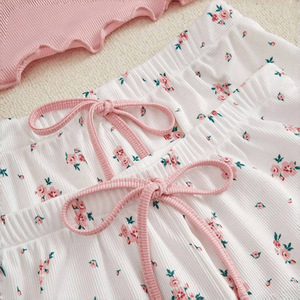 Conjunto de Pijamas de 3 Piezas para Mujer, Camiseta con Estampado de Corazones, Pantalones Cortos y Largos, con Tela Acanalada, para Dormir en Casa - Product Image 6