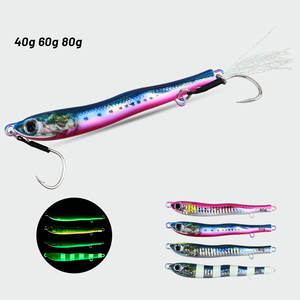 40g 60g 80g Leuchtender S-Typ Metall-Jigging-Köder für Marlin, Bionischer Ron-Plattenköder in Schlangenform - Product Image 4
