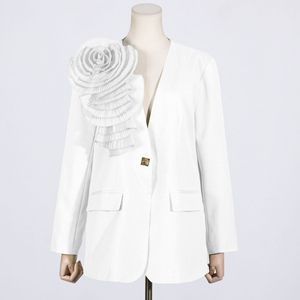 Vêtements pour femmes Ocstrade, vente en gros de costumes formels pour femmes, veste à col en V, veste élégante à fleurs plissées, blazer pour femmes, manteau - Product Image 2
