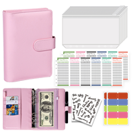 Carnet à spirales en cuir PU A6, couleur macaron, journal à feuilles mobiles, planificateur à 6 anneaux, agenda rechargeable, bloc-notes