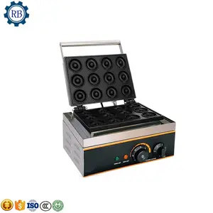 Máquina comercial elétrica para fazer donuts, mini máquina comercial para fazer donuts e waffles, 12 furos