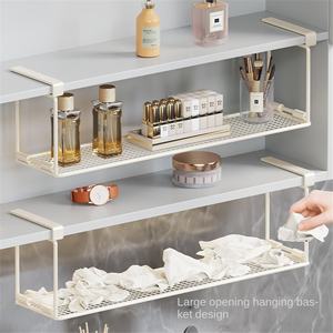 Armoire de cuisine avec miroir, boîte de rangement, cloison, armoire debout, moderne, en fer, non pliable, étagères à cosmétiques suspendues, séparation en couches - Product Image 5