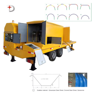 카타르 도매 가격 <span class=keywords><strong>LS</strong></span>-600-305 120 컬러 스틸 지붕 만들기 기계 트레일러 장착 휴대용 k 형 아치 롤 성형 기계 - Product Image 5