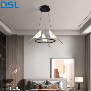 Lámpara Colgante Moderna y Creativa con 6 Luces <span class=keywords><strong>LED</strong></span> en Forma de Pájaro, Estilo Nórdico, Redonda, Giratoria, para Decoración del Hogar - Product Image 6