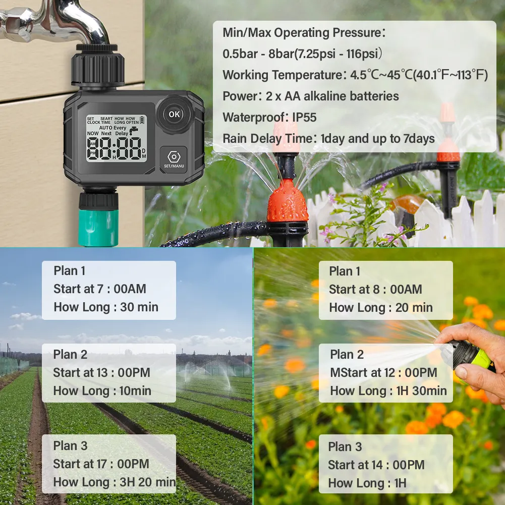 Irrigation Water Valve Timing Controller Outdoor Lawn Watering/Courtyard Watering Automatic One Outlet Water Timer
