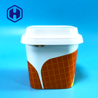 Mantequilla corporal de nueces de cacao congeladas con cacao, coco, maní, karité, bañera IML, recipiente de helado de plástico para servir y almacenar