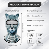 Masques de sport amusants à imprimé animalier avec oreilles, taille unique, pour fêtes, cosplay, masque de ski - Vente en gros