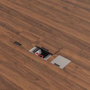 Boîte de prise électrique pour sol en béton et surélevé avec plaque de couverture en acier inoxydable brossé - Product Image 6