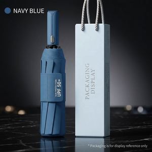 Sombrilla de Protección UV Automática Modelo 2026, Apertura Rápida, Mango de Color Contrastante, Diseño de Tres Pliegues, Logotipo Personalizado - Product Image 3