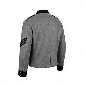 เสื้อโค้ทผู้ชายสีเทา ผ้าขนสัตว์ แบบควิลท์ ทรงทหารเรือน รุ่นจำลอง สำหรับฤดูหนาว ชุดย้อนยุค เสื้อแจ็คเก็ตกันน้ำ ระบายอากาศได้ดี - Product Image 5