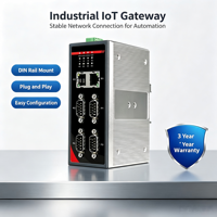 Gateway Modbus de 8 Canales para Control Industrial, Montaje en Riel DIN, RS232/485, Aislamiento Galvánico, Ethernet 10/100/1000Base-T, TCP RTU/ASCII