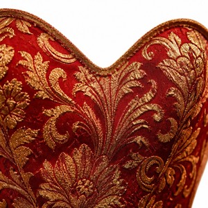 <span class=keywords><strong>Robe</strong></span> de soirée mi-longue pour femme, style baroque floral jacquard, avec fil métallique doré, décolleté cœur, sans bretelles, style carnaval, personnalisable, vente en gros - Product Image 2