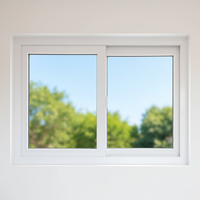 Ventana Corredera de PVC para Hotel Moderno, Totalmente Certificada, Doble Acristalamiento, Insonorizada, Acústica, Sistema CE EN 14351-1, Exterior