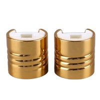 Couvercle de bouteille à vis en aluminium or brillant, couvercle de bouteille avec bec de presse en métal pour lotion, 4mm 24mm 28mm